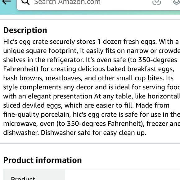 HIC Porcelain/Ceramic Kitchen Crate Fine White Holds 1-Doz. Eggs - Picture 8 of 8